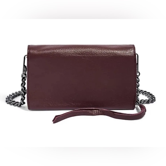 Aimee Kestenberg Delancey Wallet On a Chain in burgundy/red color. All leather. - Picture 3 of 4